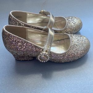 Girls gold sparkle heels